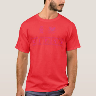 T-shirt I LOVE SCIENCE écrite dans des éléments de tableau