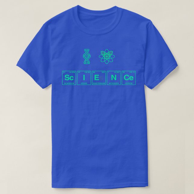 T-shirt I LOVE SCIENCE written in Periodic Table Elements  (Design devant)
