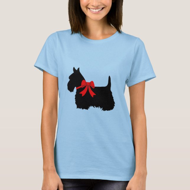 T-shirt I Love Scottish Terriers, Grand coeur rouge d'amou (Devant)