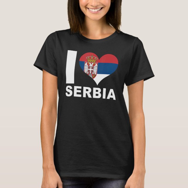 T-shirt I Love Serbie Coeur Drapeau Serbie 1 (Devant)