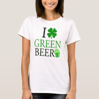 I Love "Shamrock" Bière Verte St. Patrick's Day