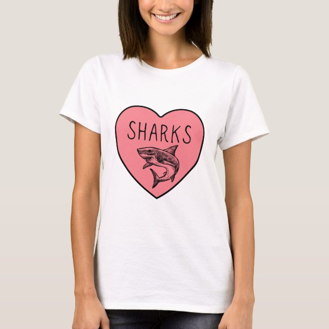 T-shirt I Love SHARKS Heart (Devant)