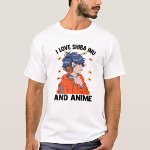 T-shirt I Love Shiba Inu And Anime - Cute Kawaii - Manga O
