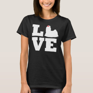 T-shirt I Love Shih Tzu Fagged Scoop