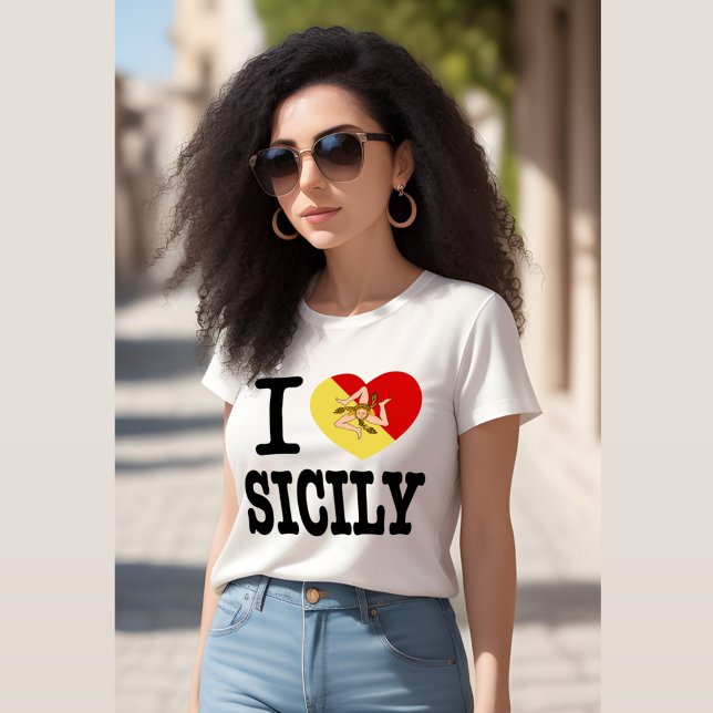 T-shirt I Love Sicily (I Heart Sicily) (Créateur téléchargé)