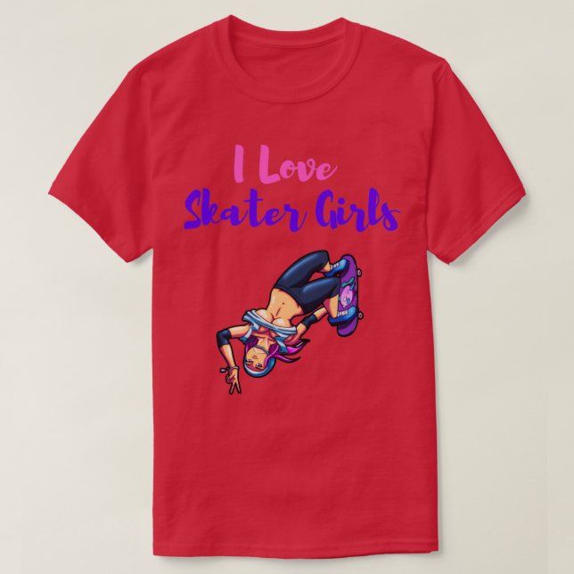 T-shirt I Love Skater Girls 9 (Design devant)