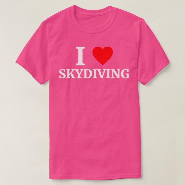 T-shirt I Love Skydiving Heart (Design devant)