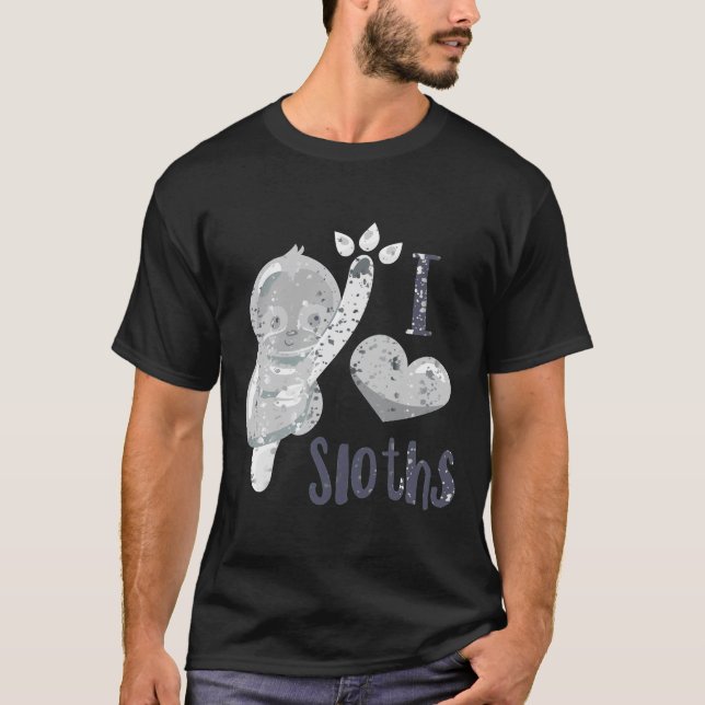 T-shirt I Love Sloth Splatter 1 (Devant)