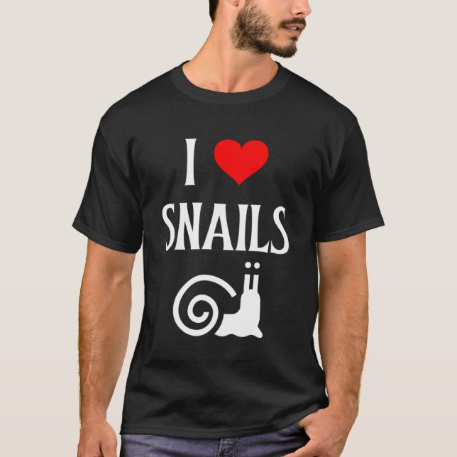 T-shirt I Love Snails I Heart Snails Gastropod Slug (Devant)