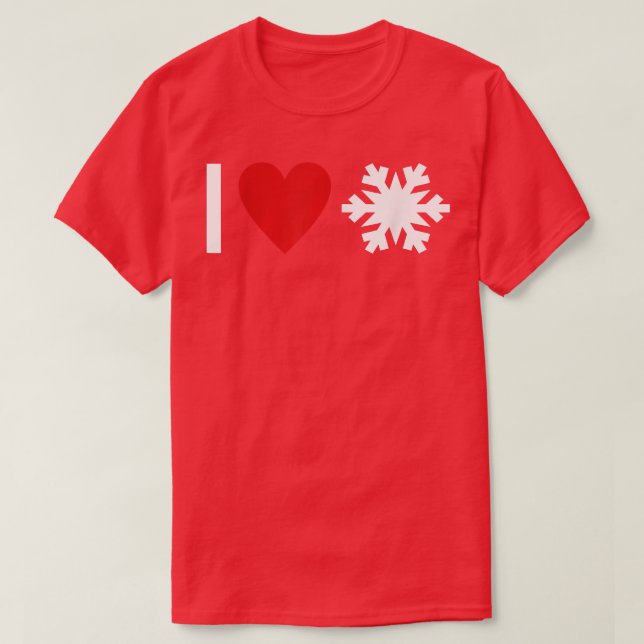 T-shirt I love Snow  (Design devant)