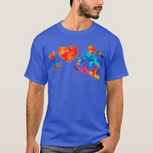 T-shirt i Love Snowboard Splash Paint Watercolor