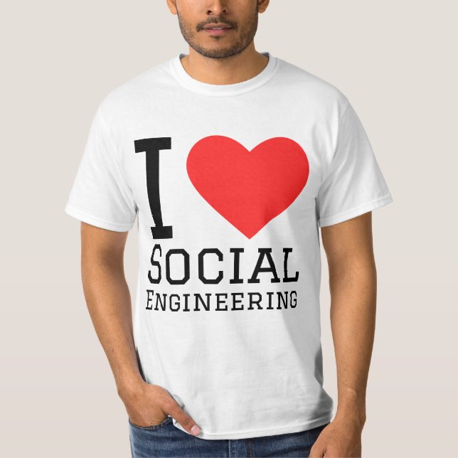 T-shirt I love social engineering  (Devant)