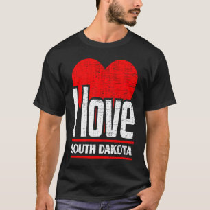 T-shirt I Love South Dakota Best Home State I Heart South