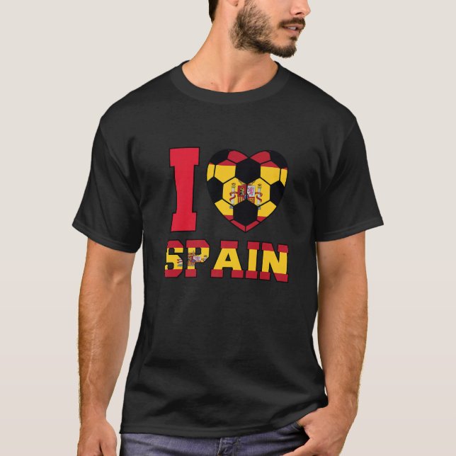 T-shirt I Love Spain Women Men Kids Spanish Soccer Balls F (Devant)