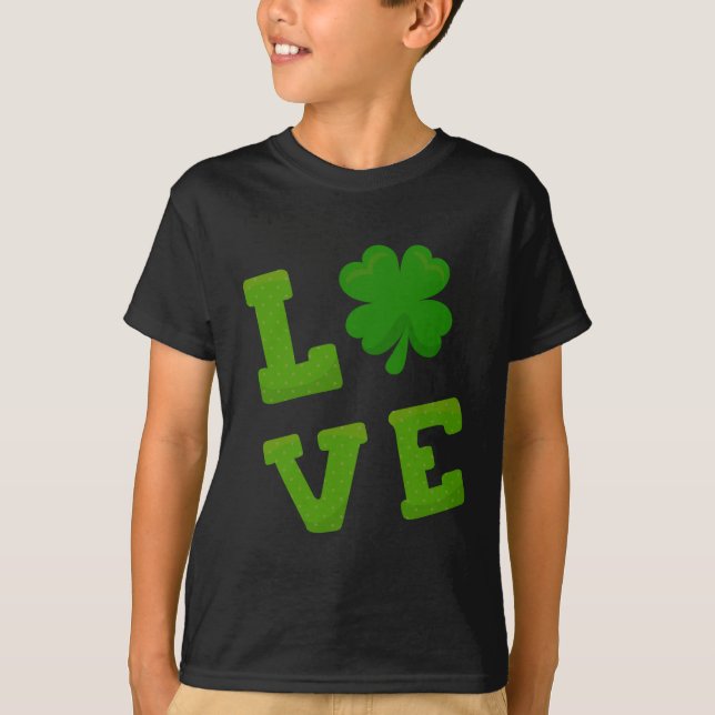 T-shirt I Love St Patrick's Day Shamrock (Devant)