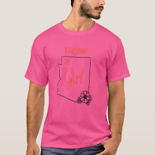 T-shirt I Love State Of Arizona Flower Outline Tucson City