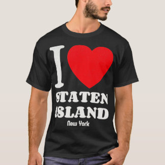 T-shirt I Love Staten Island New York Lover Retro Distress