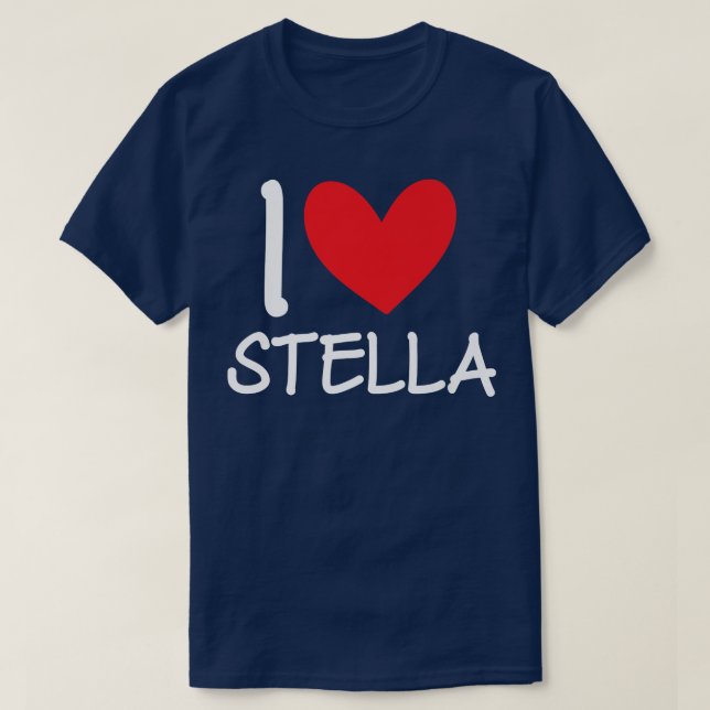 T-shirt I Love Stella Nom Fille Personnalisée Femme Bff Fr (Design devant)