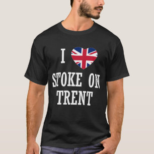 T-shirt I Love Stoke sur Trent England Union Jack Drapeau
