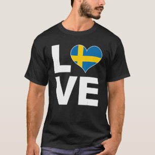 T-shirt I Love Suède Coeur Drapeau Suède