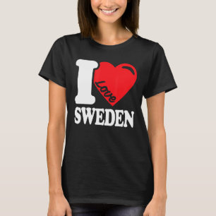 T-shirt I Love Suède Homeland Suède Drapeau Suède 1