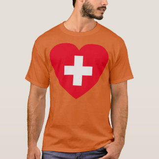 T-shirt I Love Suisse CoeurFormé Drapeau Suisse