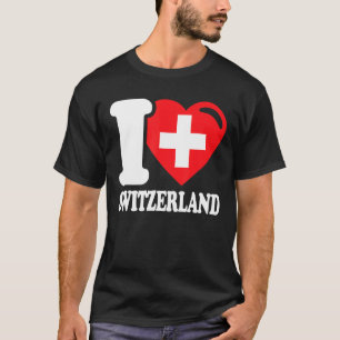 T-shirt I Love Suisse Homeland Swiss Flag Suisse