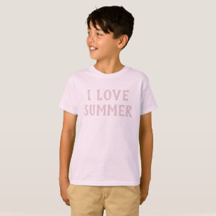 T-shirt I Love Summer Typography Happy Vacation Shirt