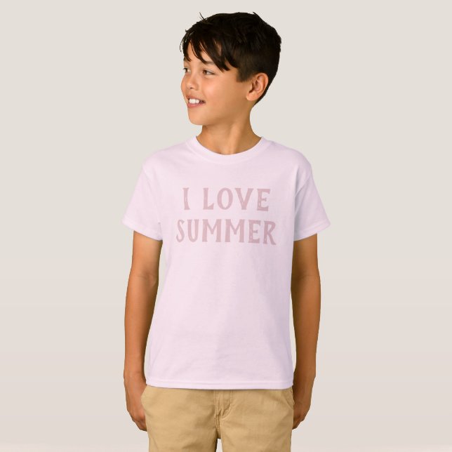 T-shirt I Love Summer Typography Happy Vacation Shirt (Devant entier)
