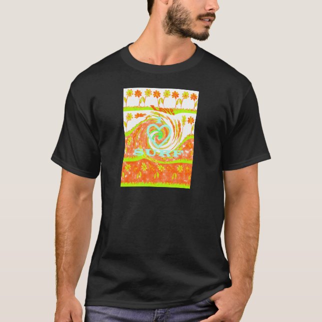 T-shirt I Love Surf : Belle Florale avec Cool Texte Art (Devant)