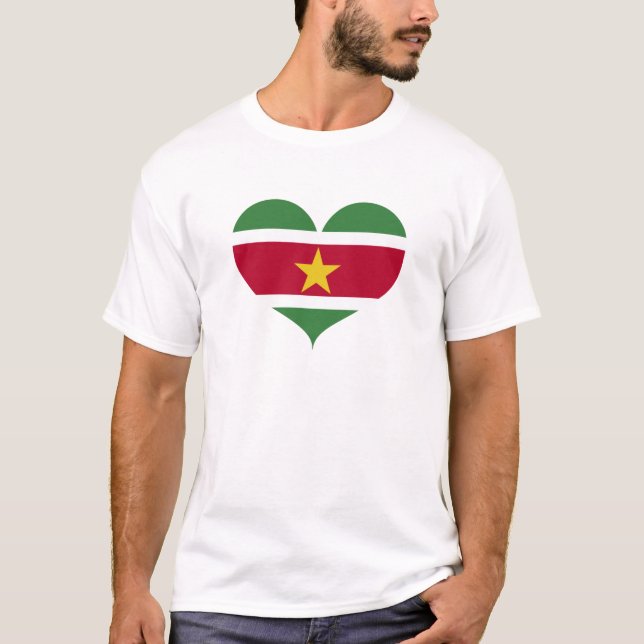 T-shirt I Love Suriname Drapeau (Devant)
