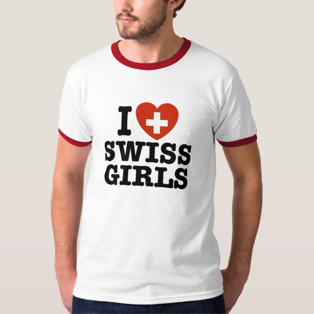 T-shirt I Love Swiss Girls (Devant)
