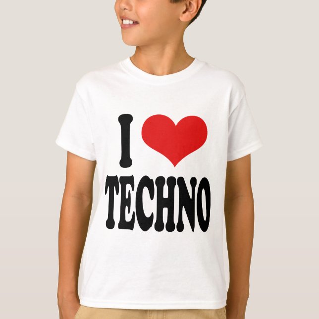 T-shirt I Love Techno (Devant)