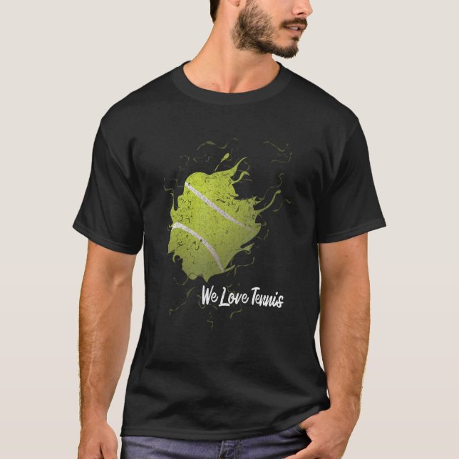 T-shirt I Love Tennis Ball Club Tennis Player (Devant)