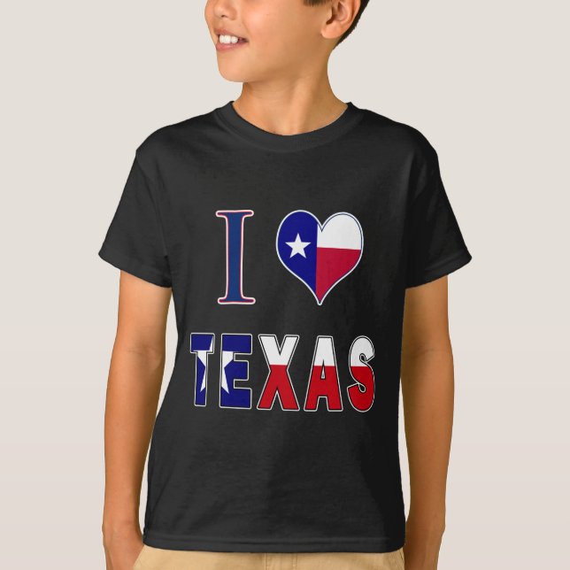 T-shirt I Love Texas Flag (Devant)