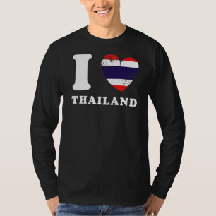 T-shirt I Love Thaïlande Heart Flag Thaïlande
