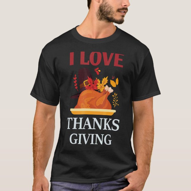 T-shirt I Love Thanksgiving Costume Turkey Day Pilgrim Boy (Devant)