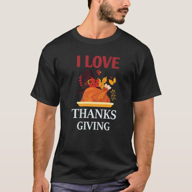 T-shirt I Love Thanksgiving Costume Turkey Day Pilgrim Boy (Devant)