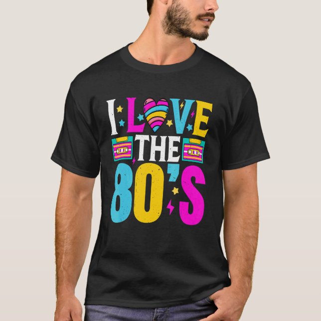 T-shirt I Love The 80s Classic Costume Né En 1980 (Devant)