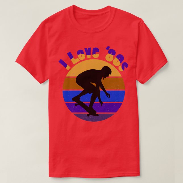 T-shirt I Love the 80s Skateboard (Design devant)