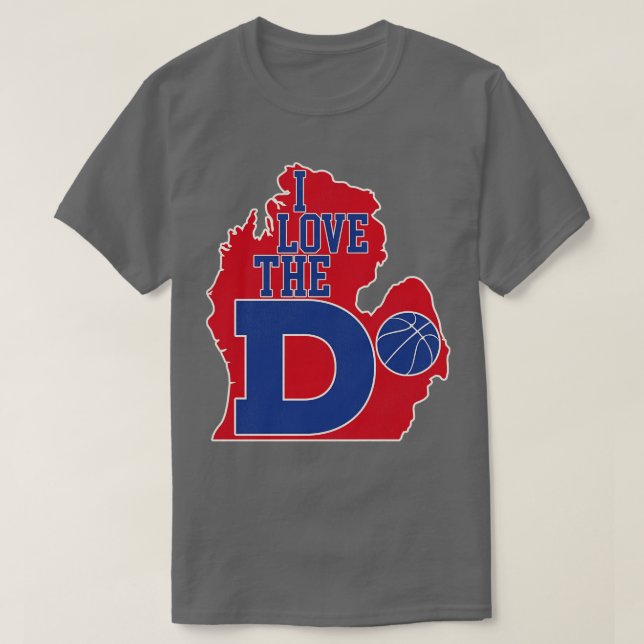 T-shirt I Love the D Pistons Basketball (Design devant)