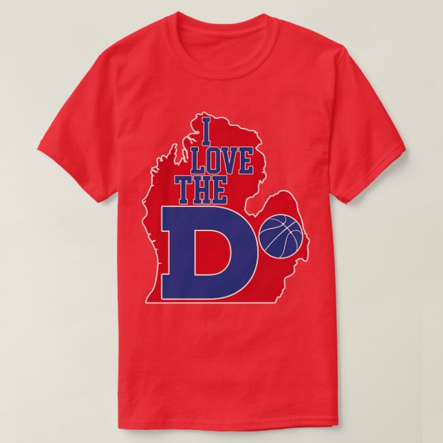 T-shirt I Love the D Pistons Basketball (Design devant)