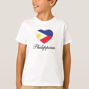 T-shirt I Love the Philippines with Flag Heart