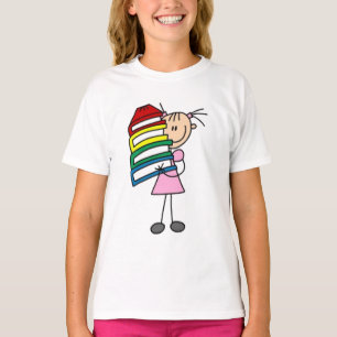 T-shirt I Love To Read Stick Figure Girl's
