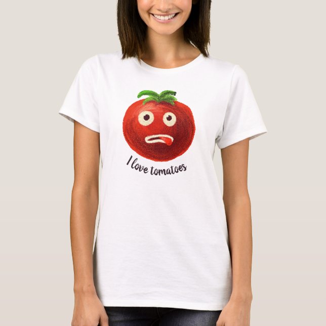 T-shirt I Love Tomates Kawaii Funny Vegetable (Devant)
