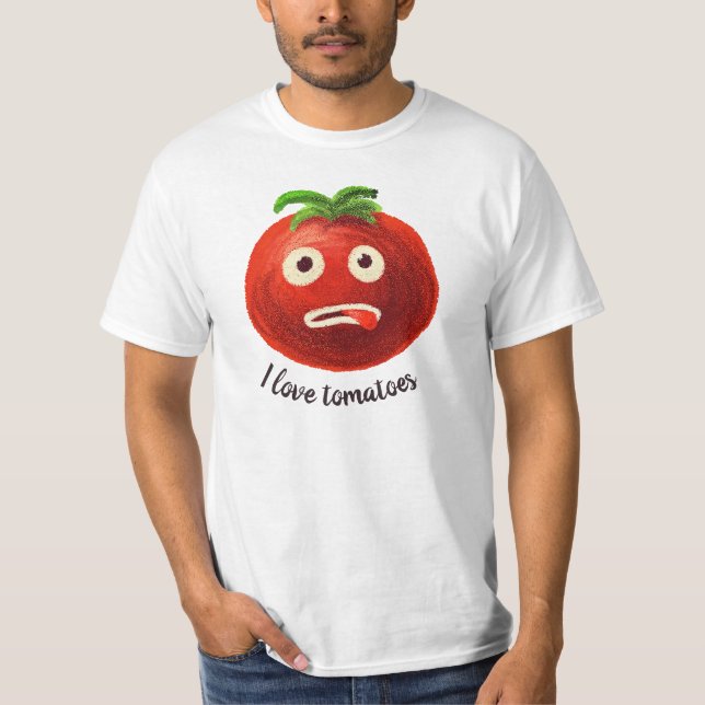 T-shirt I Love Tomates Kawaii Funny Vegetable (Devant)