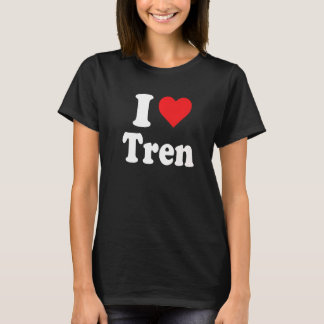 T-shirt I Love Tren Distressed Retro Vintage 1