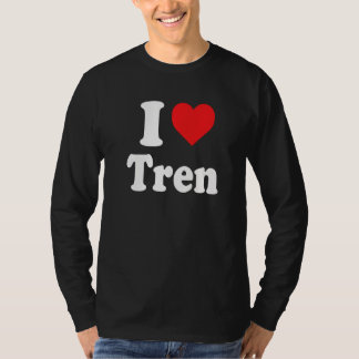 T-shirt I Love Tren Distressed Retro Vintage 1