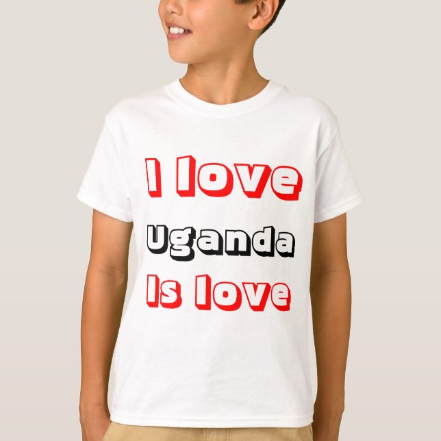 T-shirt I love Uganda (Devant)
