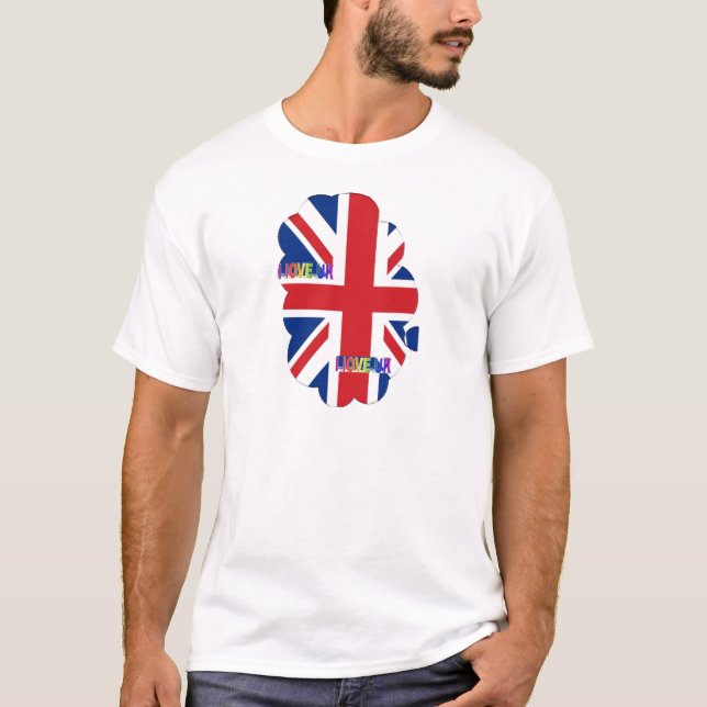 T-shirt I Love UK Art Print (Devant)